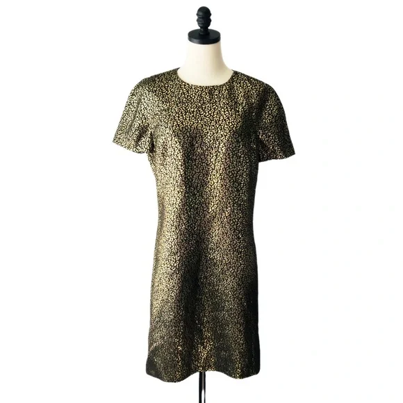 michael kors gold and black dress Michael Kors Woman Elegant Dress with Belt with Golden Metal Fringes  MH78XJE7AW – Khloefemme